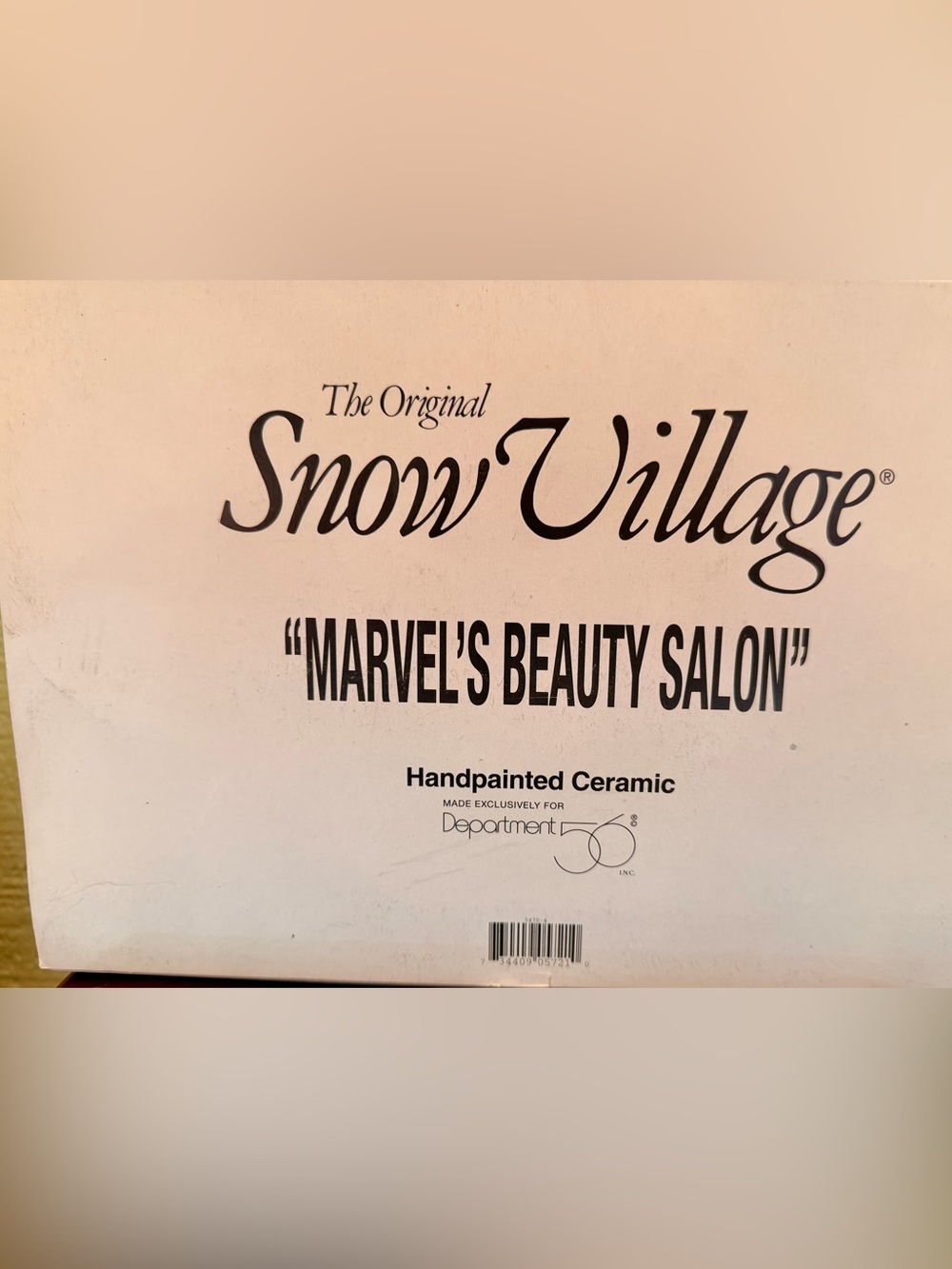 Dept 56 Snow Village “Marvel’s Beauty Salon” – NEW in Box – Lighted Building